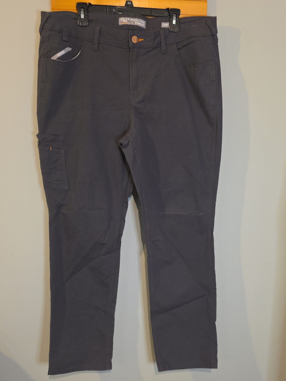Ariat Perfect Rise Straight Leg Pants Gray Women 18W Utility Pocket EUC